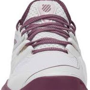 K-Swiss Women's White and Mauve Sneakers